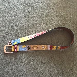 Fossil Surfer Girl retro leather belt new